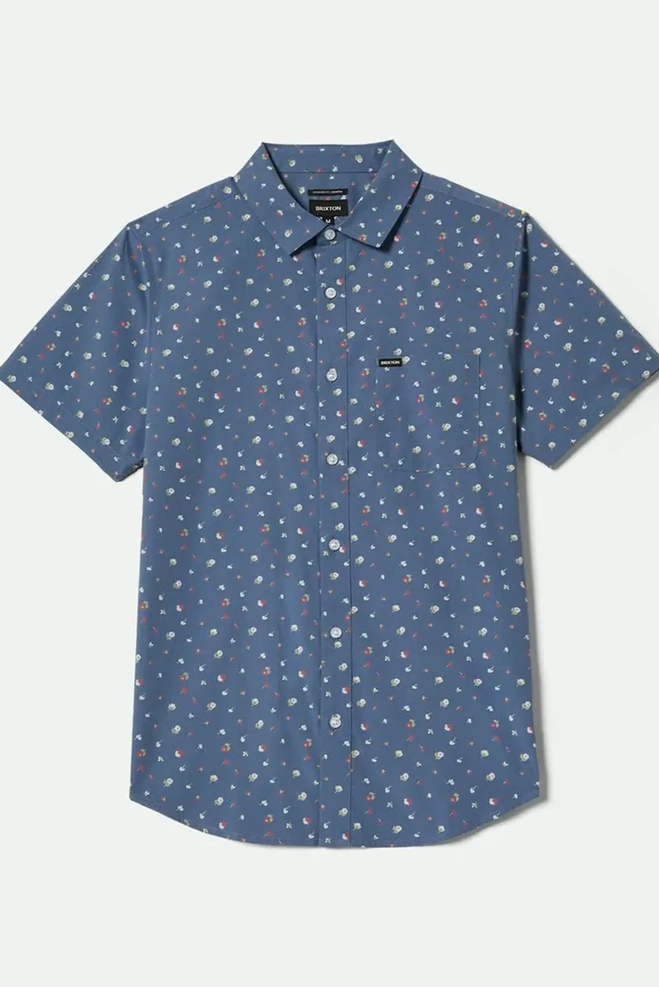 Charter Stripe Short Sleeve Woven Bering Sea Micro Floral Roomy Comfort Moisture Management