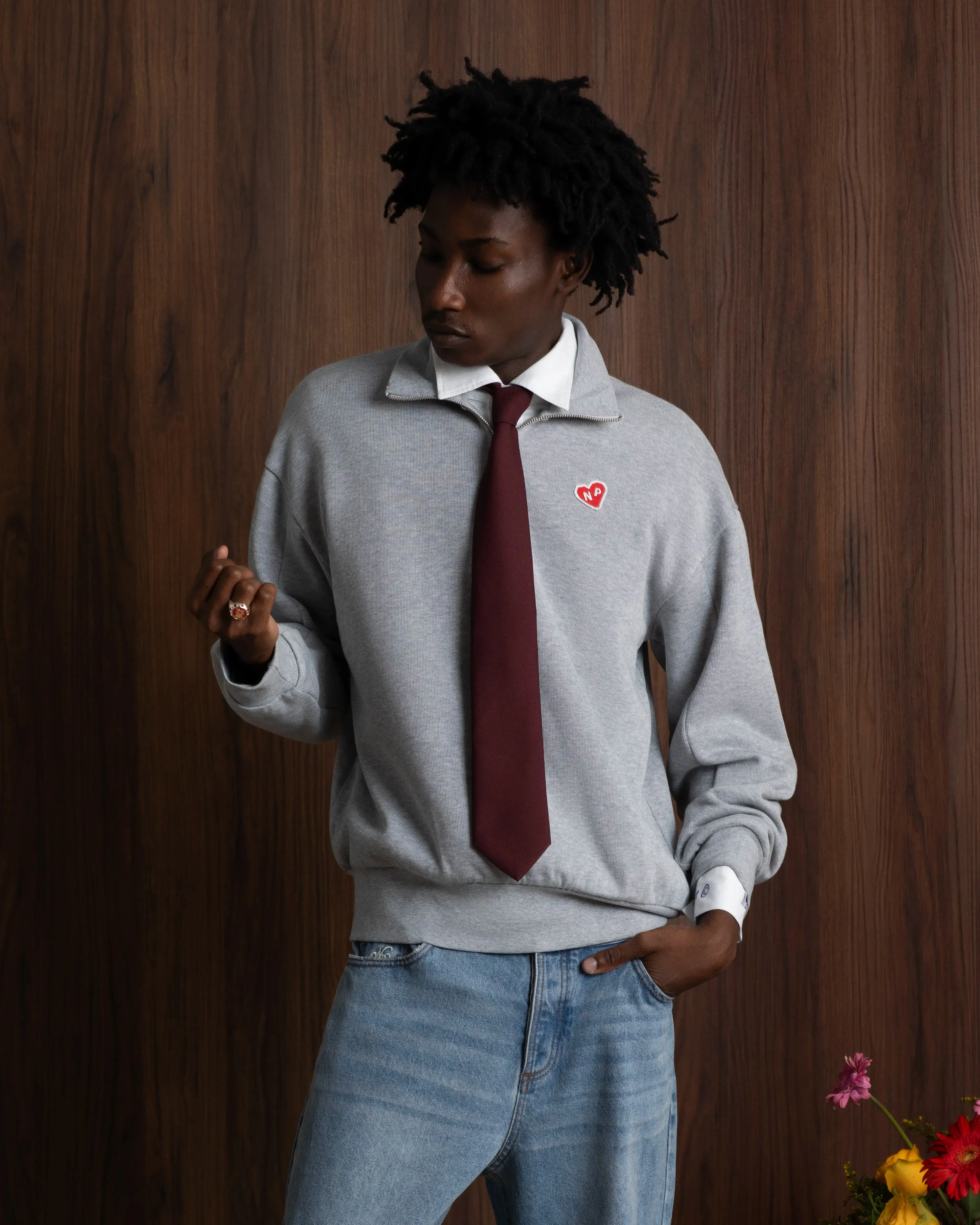 Unisex Comfort Cutie Heart Half-Zip