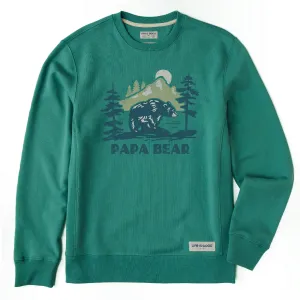 Beach Cover Men's Papa Bear Mountains Simply True Fleece Crew