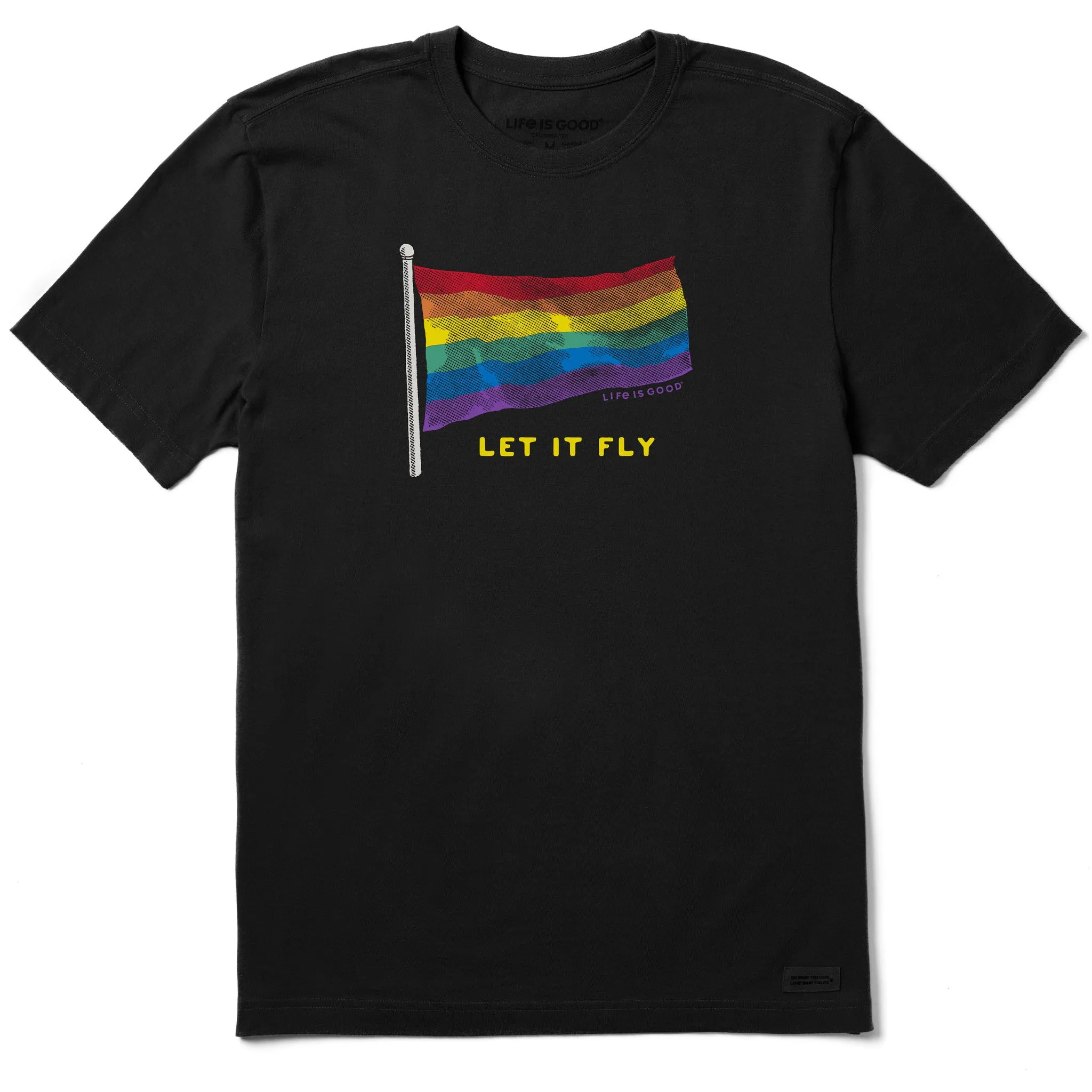 Simple Chic Comfy and Versatile Men's Pride Flag Let it Fly Short Sleeve Tee