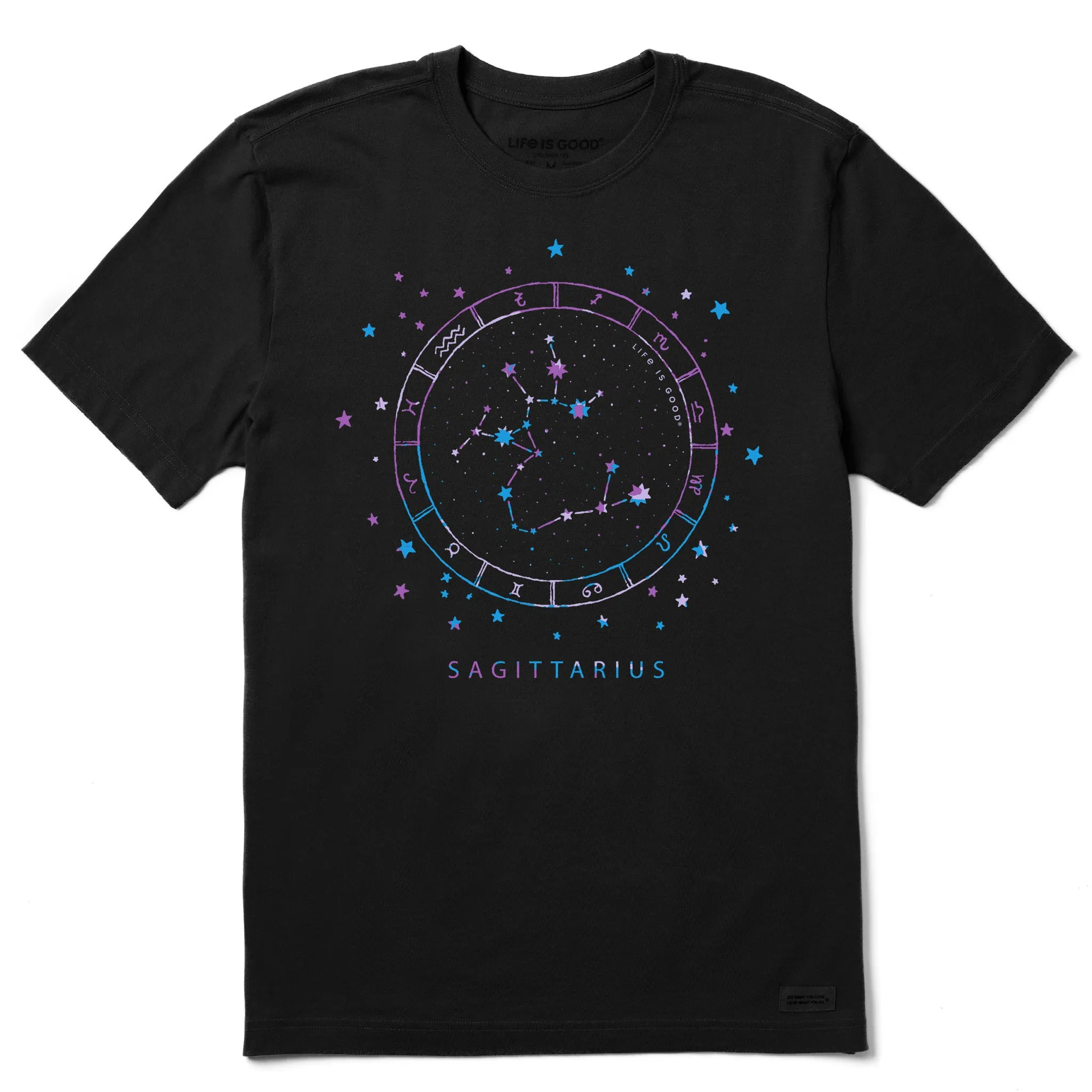 Layering Piece Smooth Finish Men's Zodiac Constellation Sagittarius Short Sleeve Crusher Tee