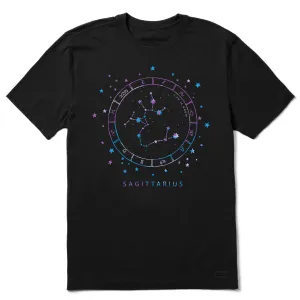 Active Comfort Wear Adult Wear Men's Zodiac Constellation Sagittarius Short Sleeve Crusher Tee