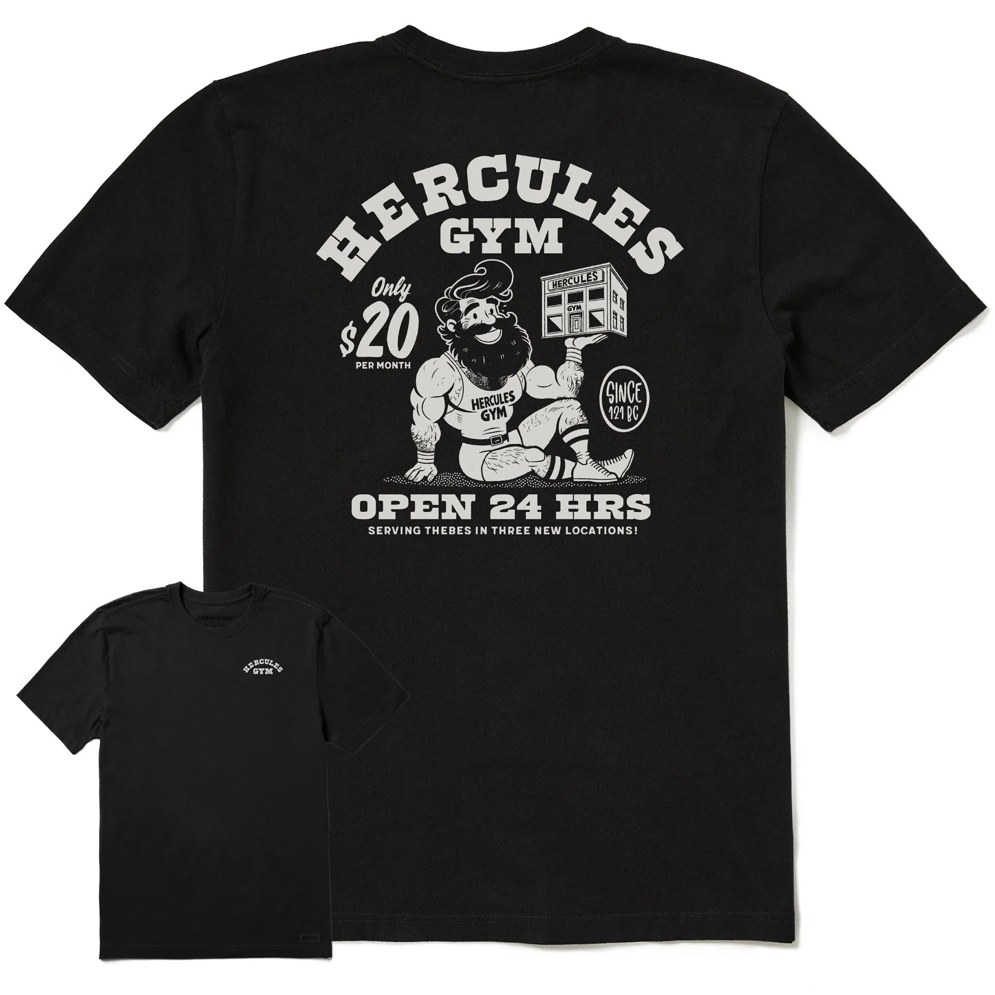 Collared Men's Hercules Gym Short Sleeve Crusher Tee