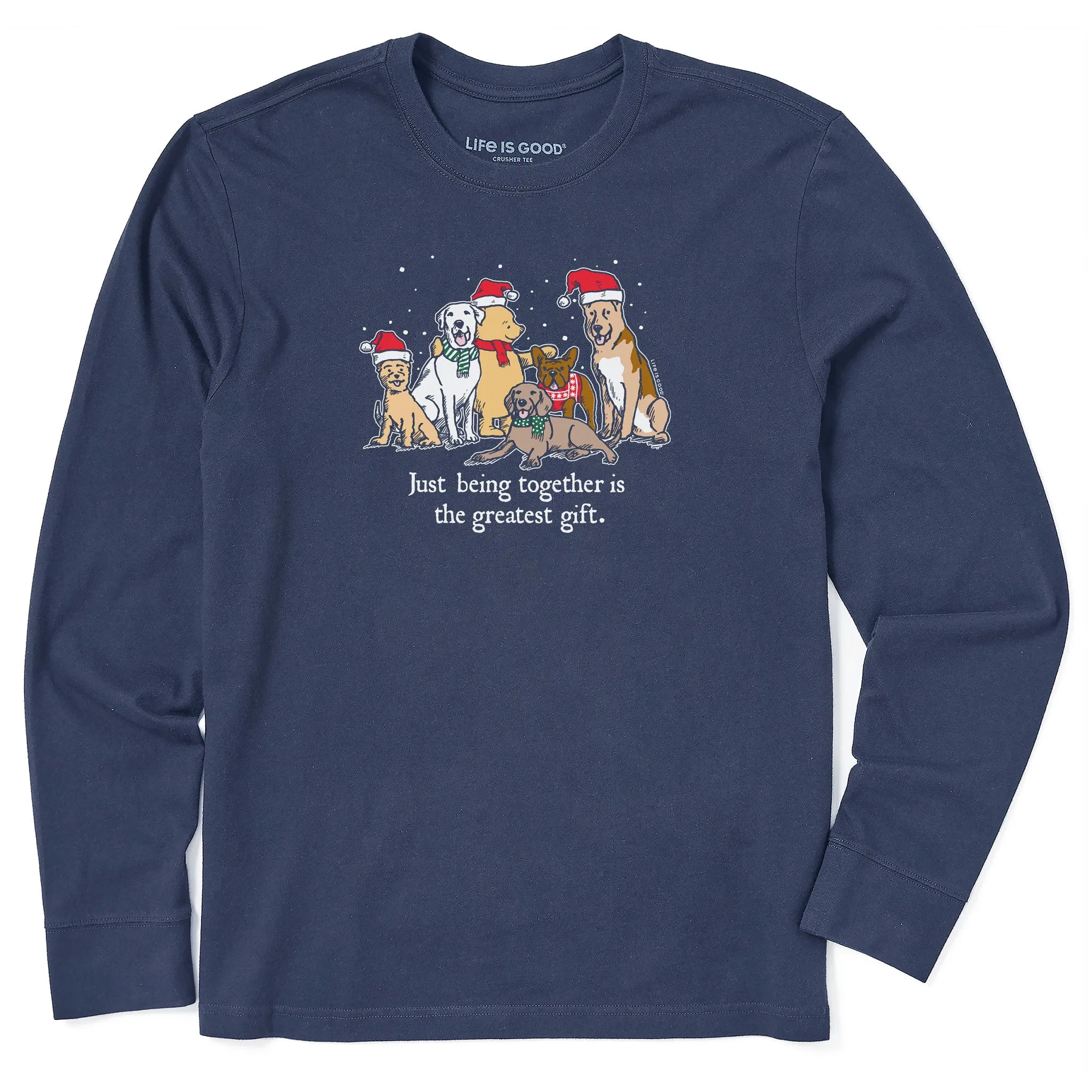 Men's Winnie & Dogs Being Together is the Greatest Gift Long Sleeve Crusher Tee Light Comfort Light Layer