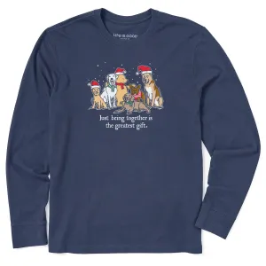Men's Winnie & Dogs Being Together is the Greatest Gift Long Sleeve Crusher Tee Light Comfort Light Layer