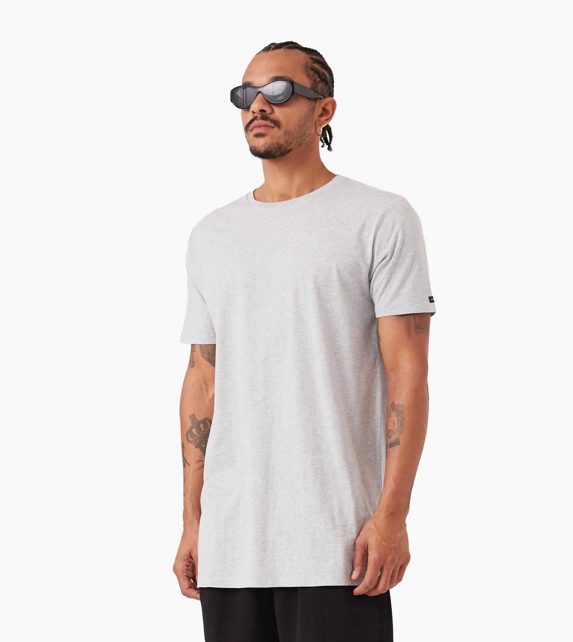 Garment Dyed Technique casual top Tall Tee Grey Marle