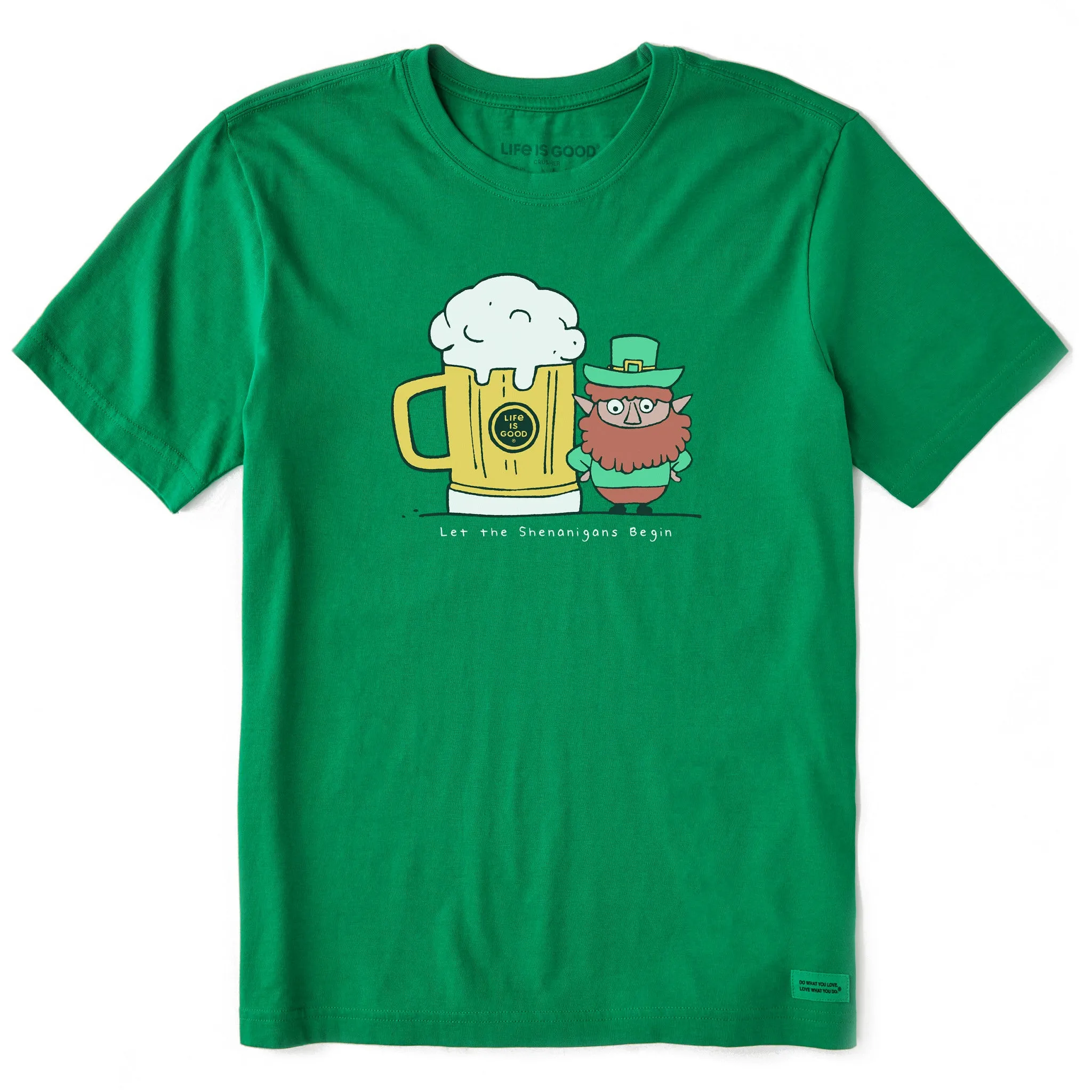 Classic Chic Men's Shenanigans Irish Beer Short Sleeve Crusher Tee
