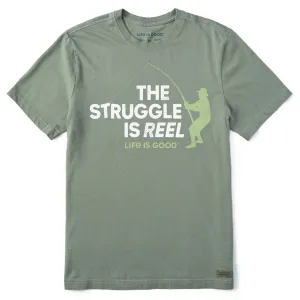 Street Trend Look Reinforced Hemline Men's The Struggle Is Reel Short Sleeve Tee