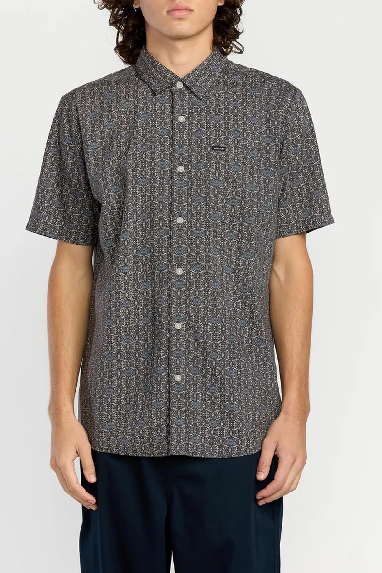 Scaler Stone Woven Short Sleeve Shirt Moonbeam Modern Layer