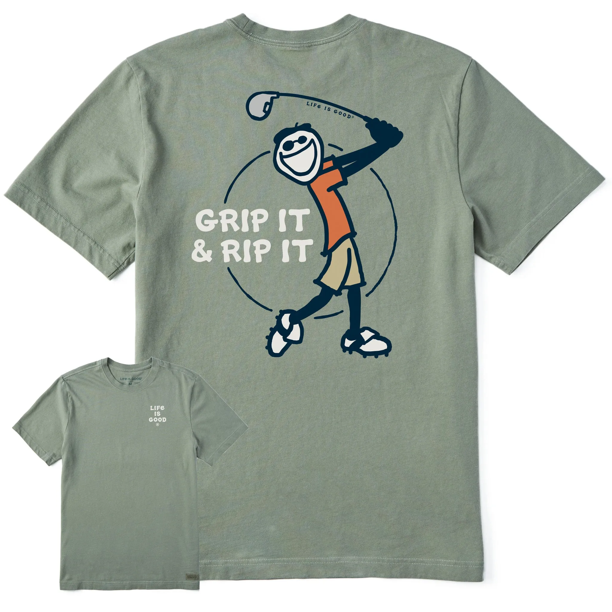 Men's Grip It and Rip It Short Sleeve Crusher Tee vacation wear