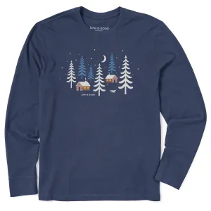 Men's Winter Cabins Fox Long Sleeve Crusher Tee slim fit