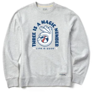 Casual Fit product abstract mystery Men's Three is a Magic Number Simply True Fleece Crew