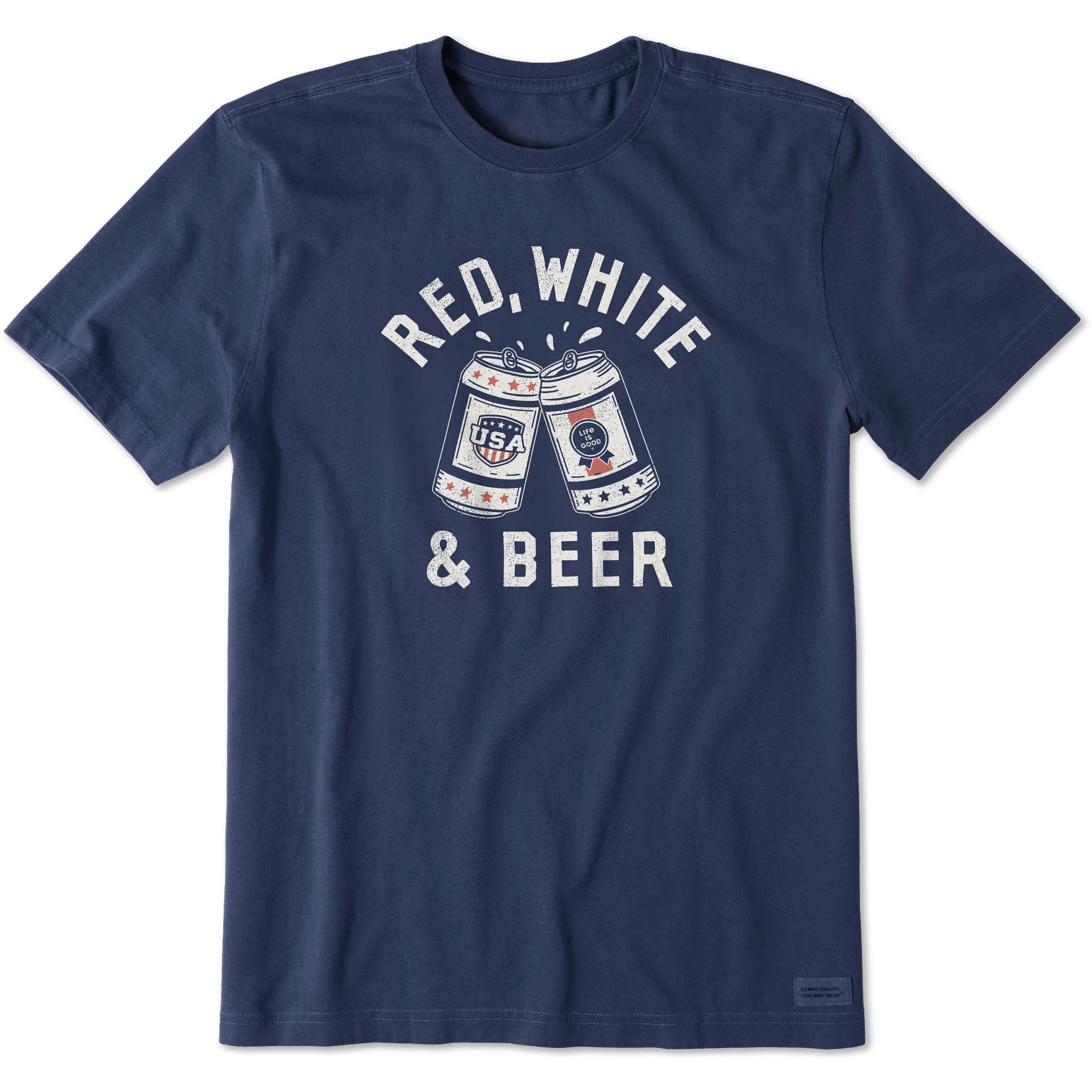 Men's Red White and Beer Short Sleeve Tee Breezy Comfort Stretch Wear