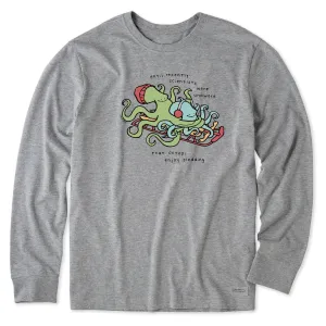 Men's Sledding Octopus Long Sleeve Crusher Tee Versatile and Comfortable Scoop neck femininity