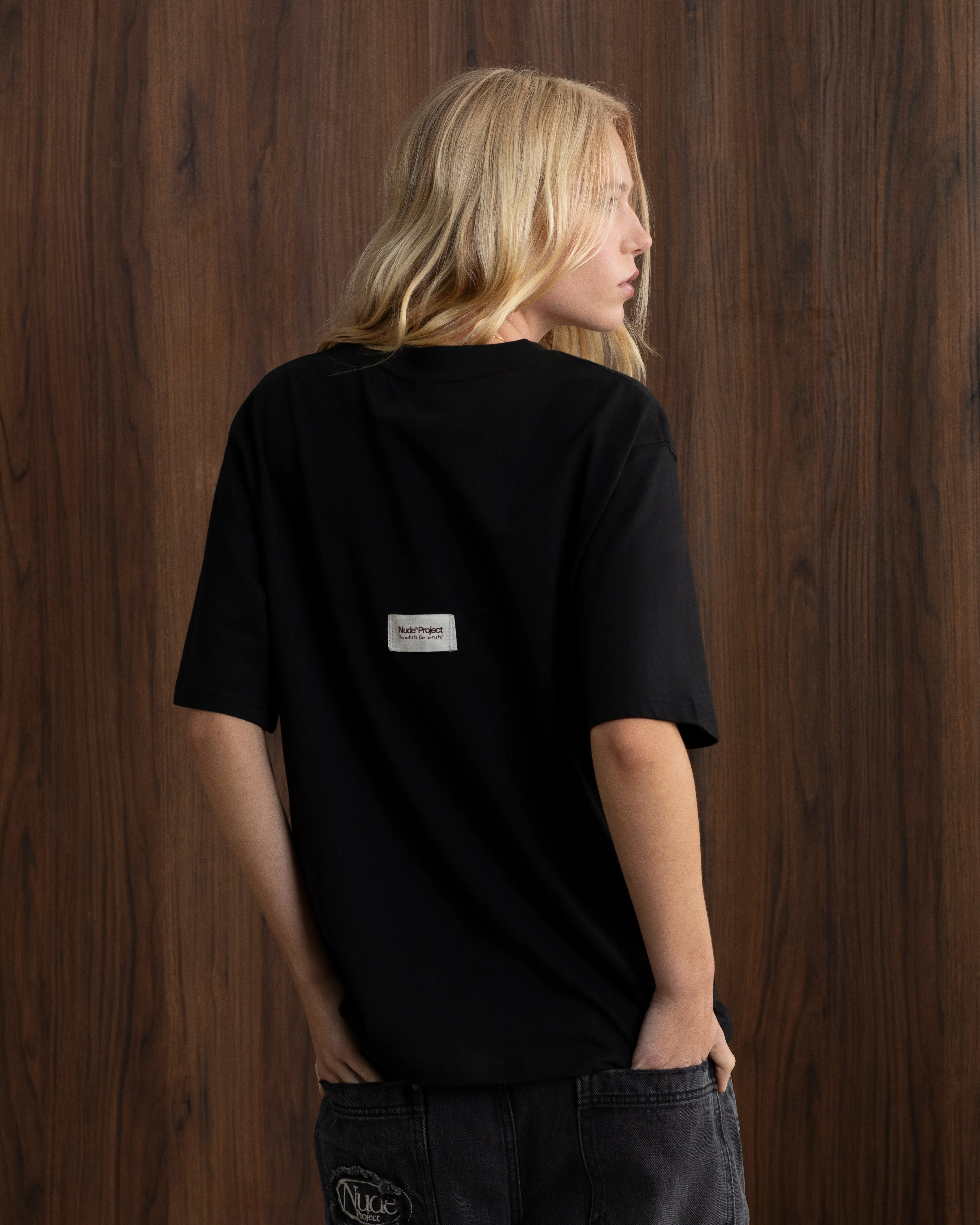 Origins Tee Black Travel Friendly High Density Weave