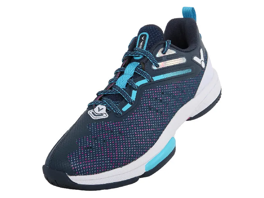 Victor P9600-BJ Wide Badminton Shoes (Blue Wing Teal/Purple) Extra Light