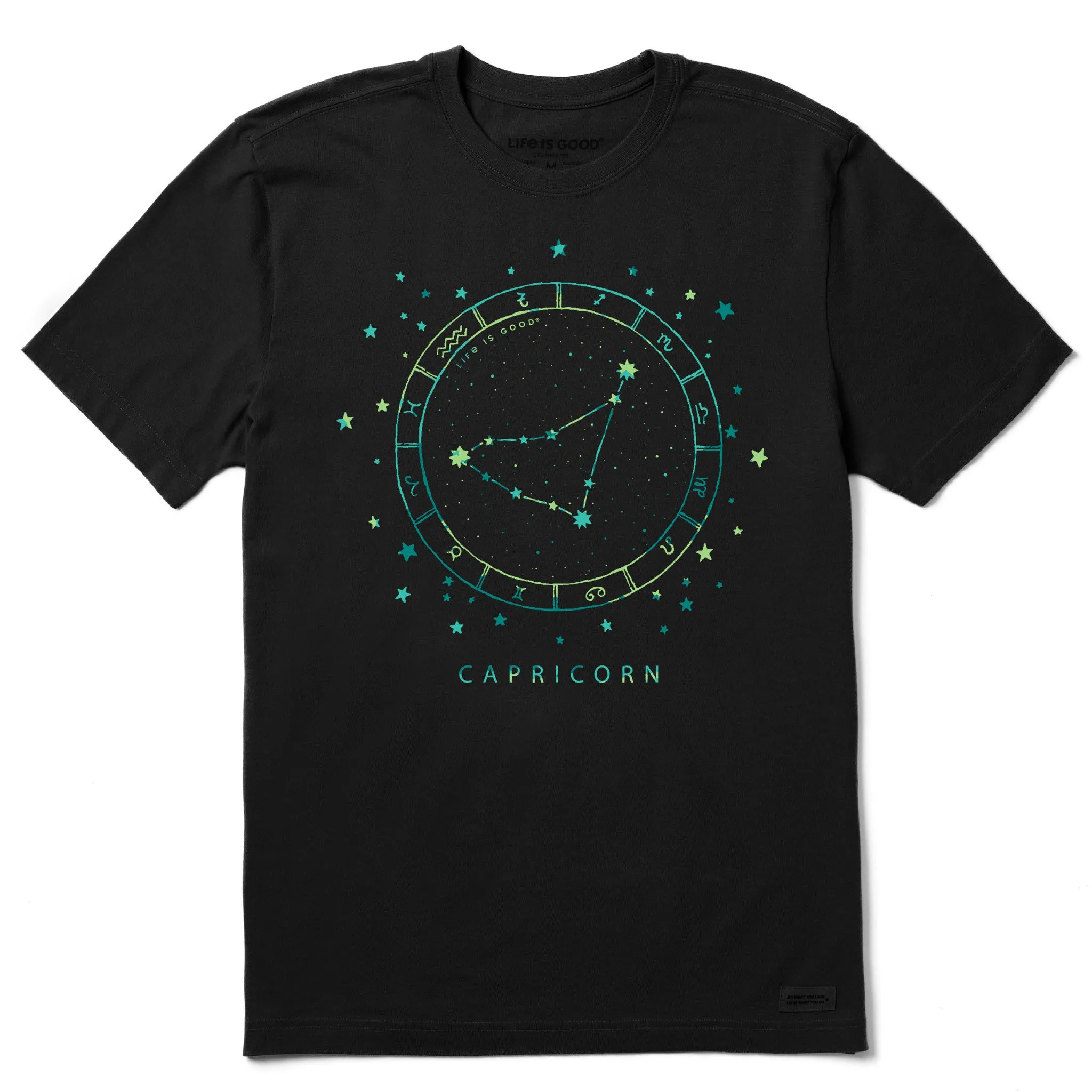 Men's Zodiac Constellation Capricorn Short Sleeve Crusher Tee Sustainable Production Process
