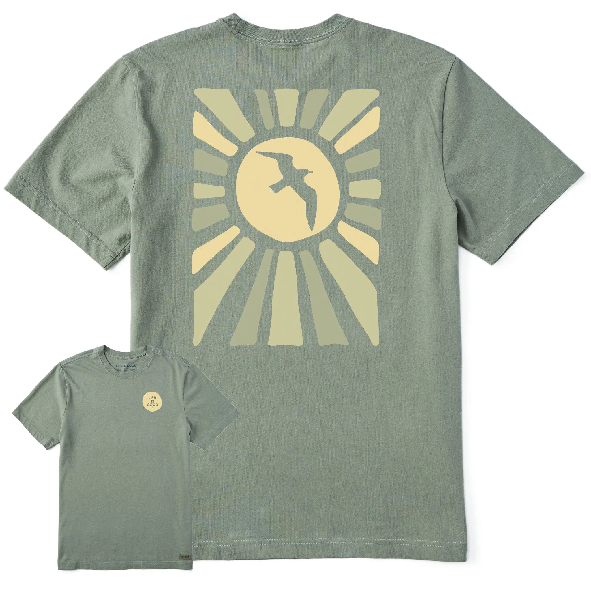 Men's Sunburst Bird Short Sleeve Tee Breathable wear