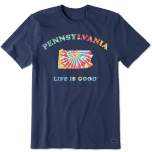 Zero Waste Production Men's Tie Dye Pennsylvania Short Sleeve Crusher Tee