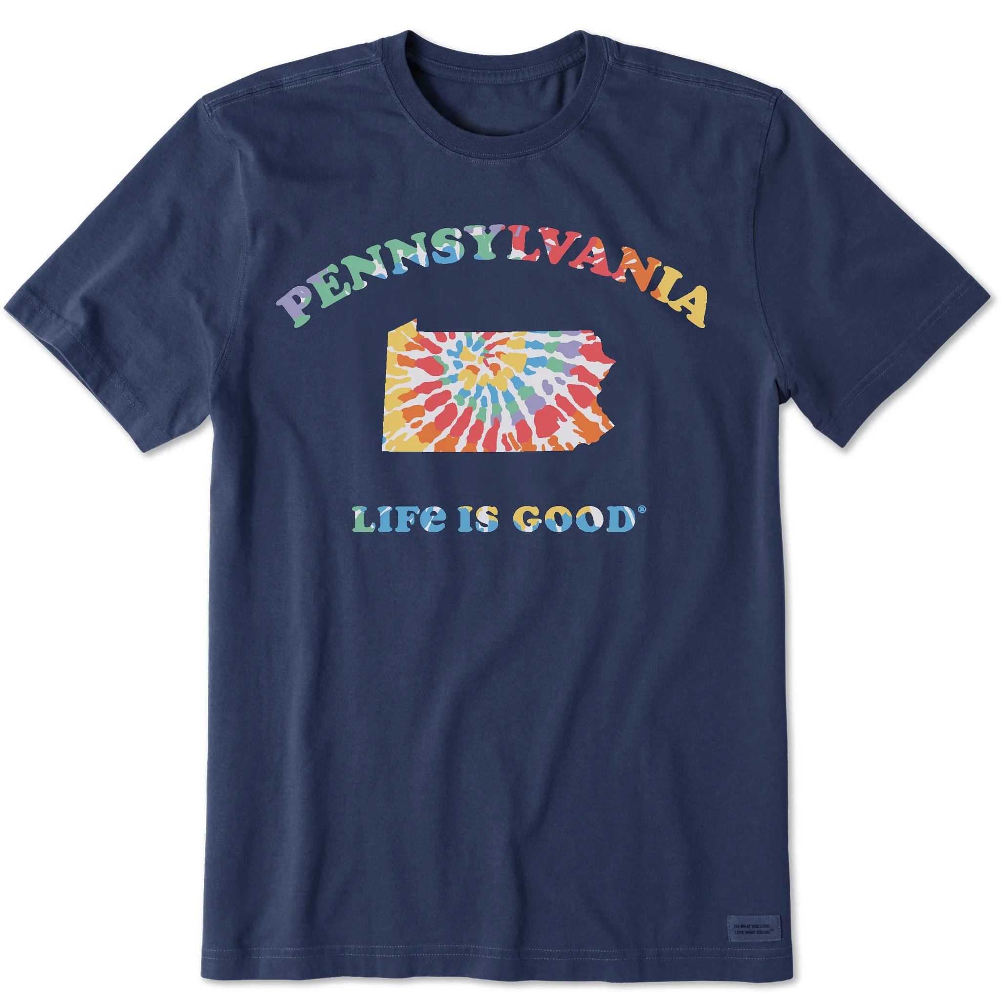 Zero Waste Production Men's Tie Dye Pennsylvania Short Sleeve Crusher Tee