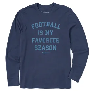 Quick Layer Fit Fade Resistant Dye Men's Football is My Favorite Season Long Sleeve Crusher Tee
