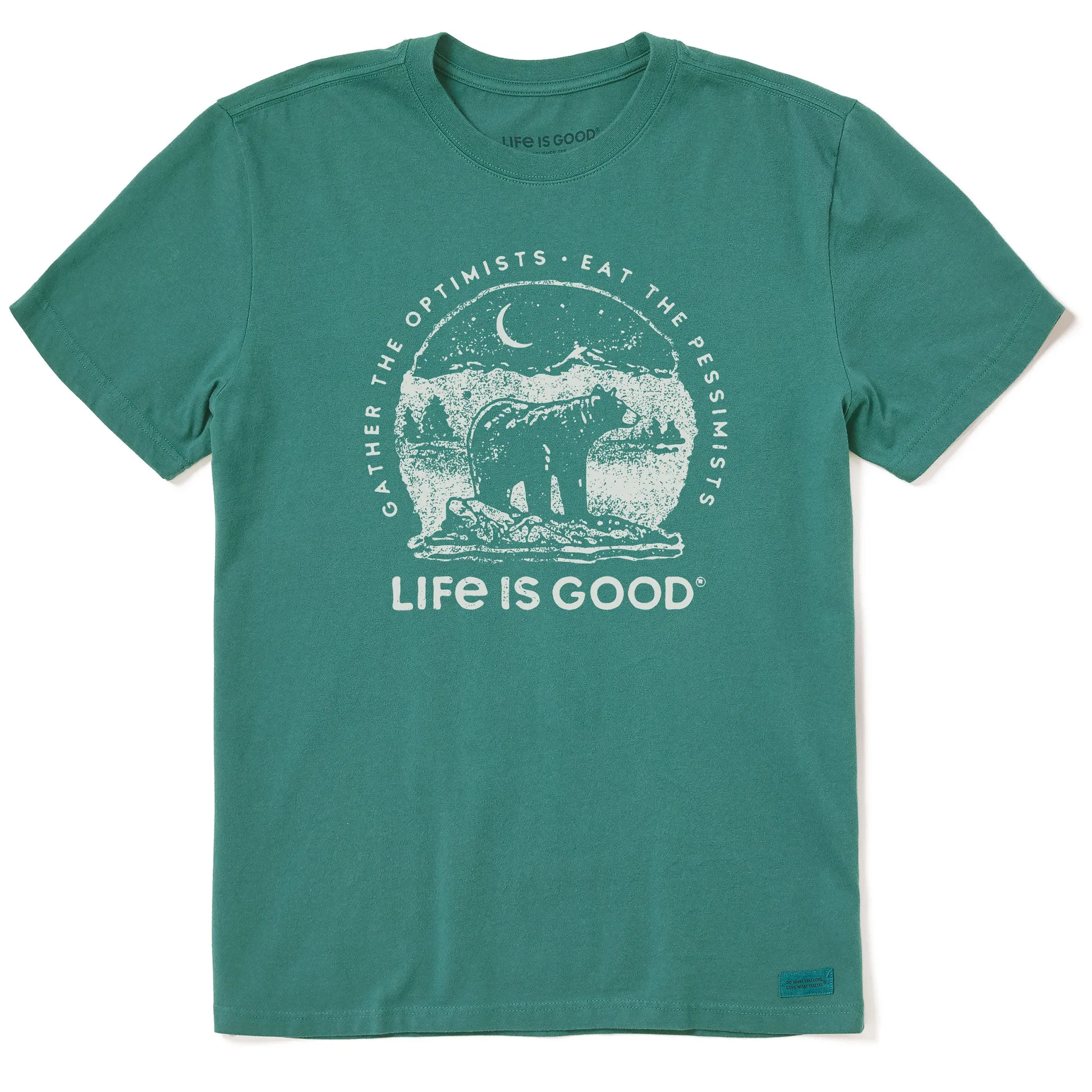 Men's Gather the Optimists Bear Short Sleeve Crusher Tee Comfort Stretch MoistureControlFibers