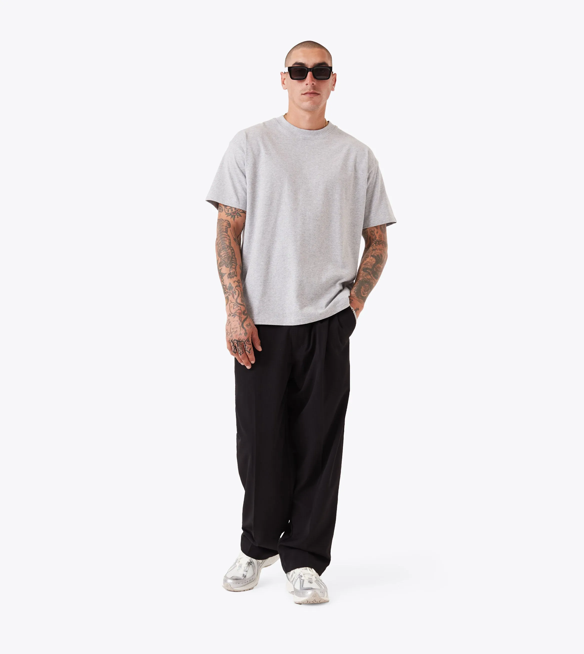 Low carbon footprint Box Tee Grey Marle