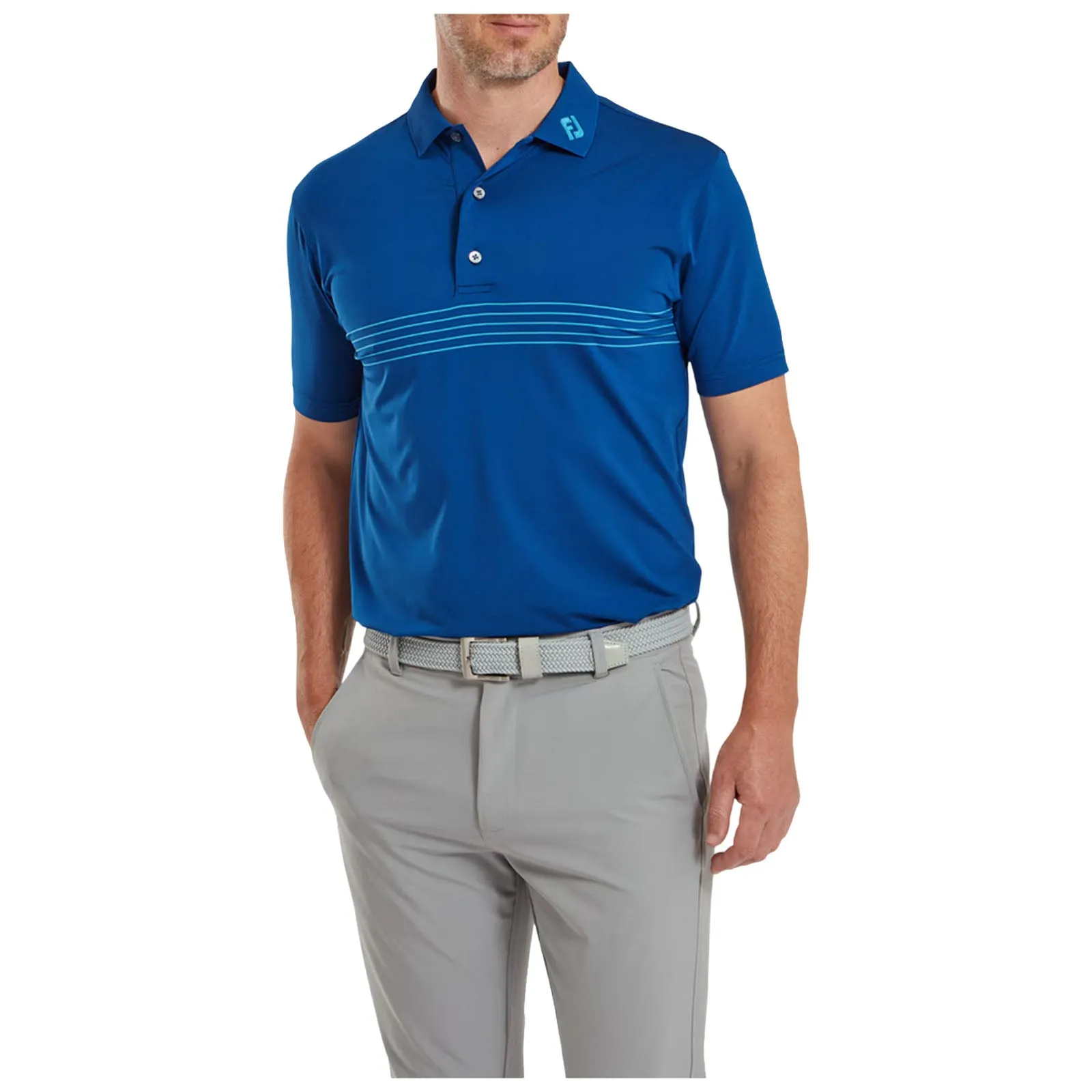 Golf Course FootJoy Mens Engineered Pinstripe Lisle Polo Shirt Large