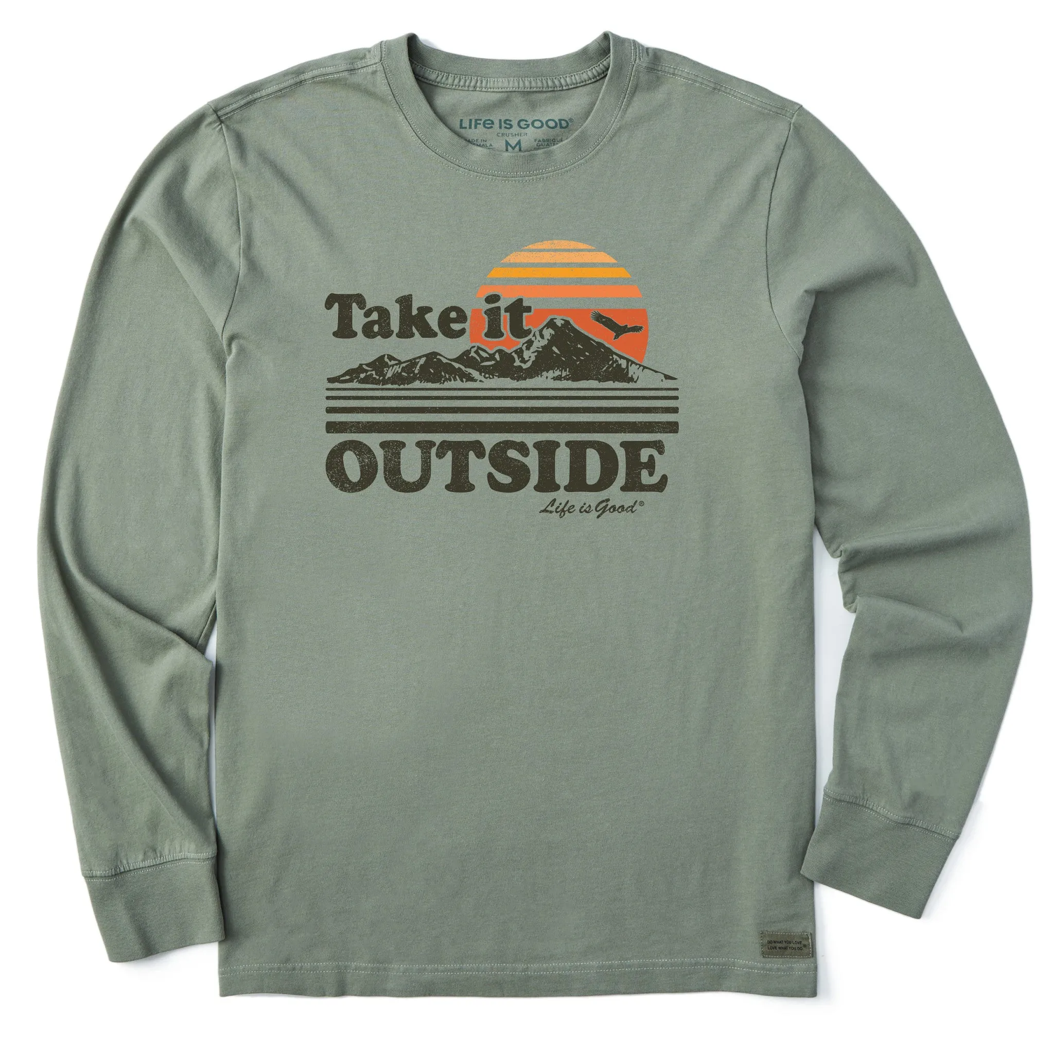 Trendy Vibes Men's Take It Outside Retro Long Sleeve Crusher-LITE Tee