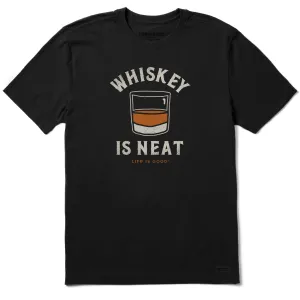 Men's Whiskey is Neat Short Sleeve Crusher Tee Moisture Management Technology Breathable Stretch