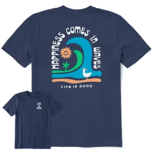 Classic Layer Men's Happiness Comes in Waves Short Sleeve Tee