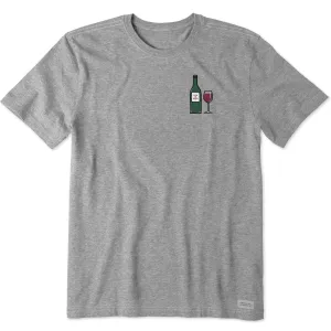 Basic Piece Everyday Fashion Look Men's Wine Life is Good Short Sleeve Crusher Tee