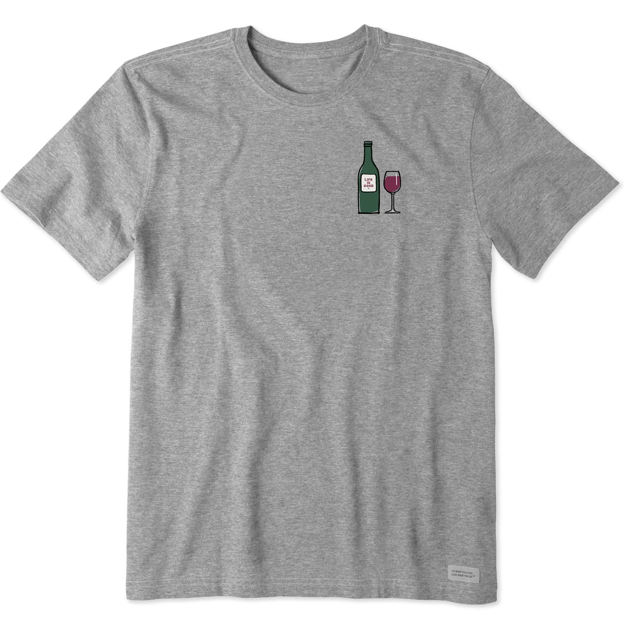 Men's Wine Life is Good Short Sleeve Crusher Tee Everyday Wear