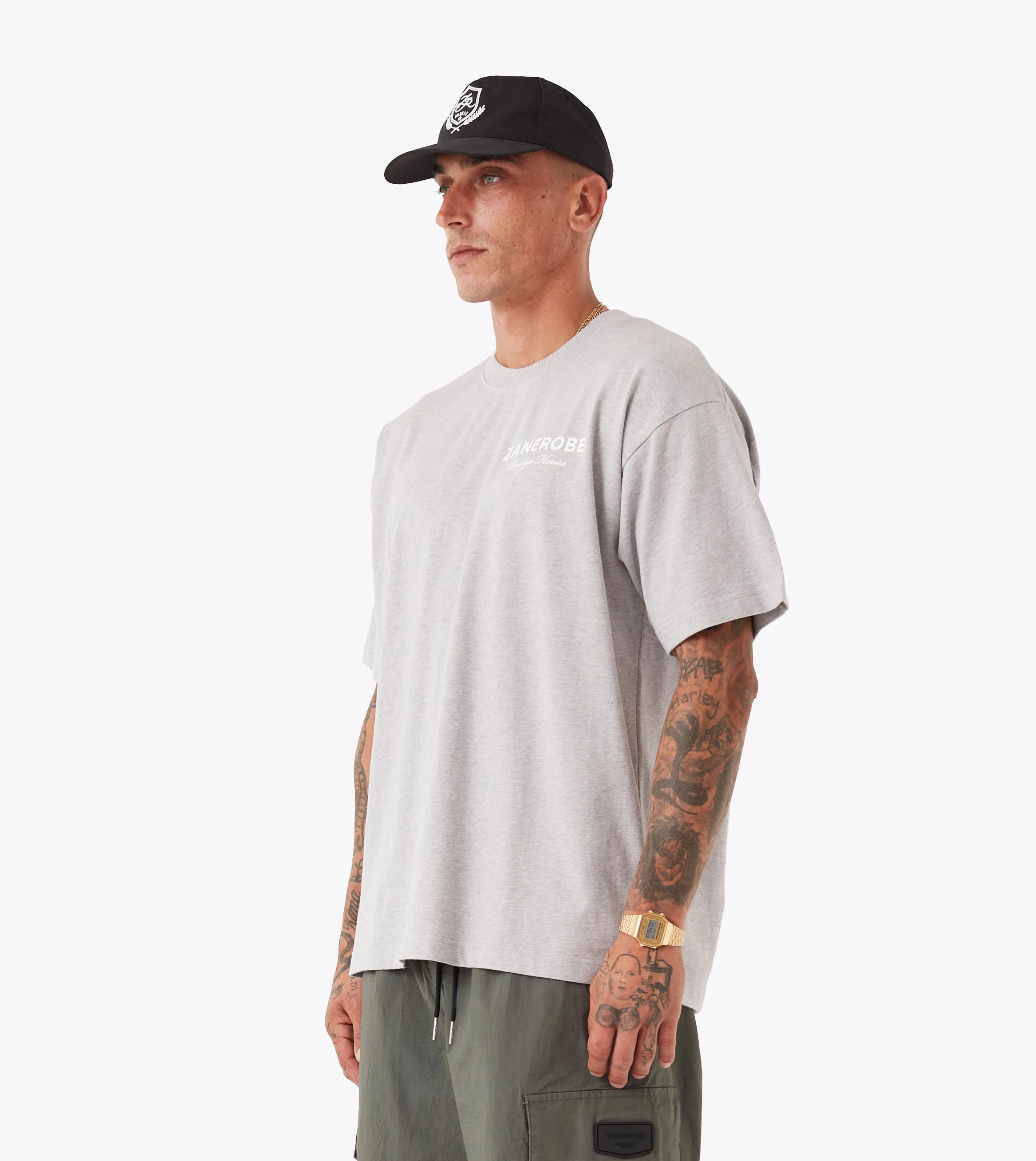 Trendy Basics Chic Style Trend ZDH Box Tee Grey Marle