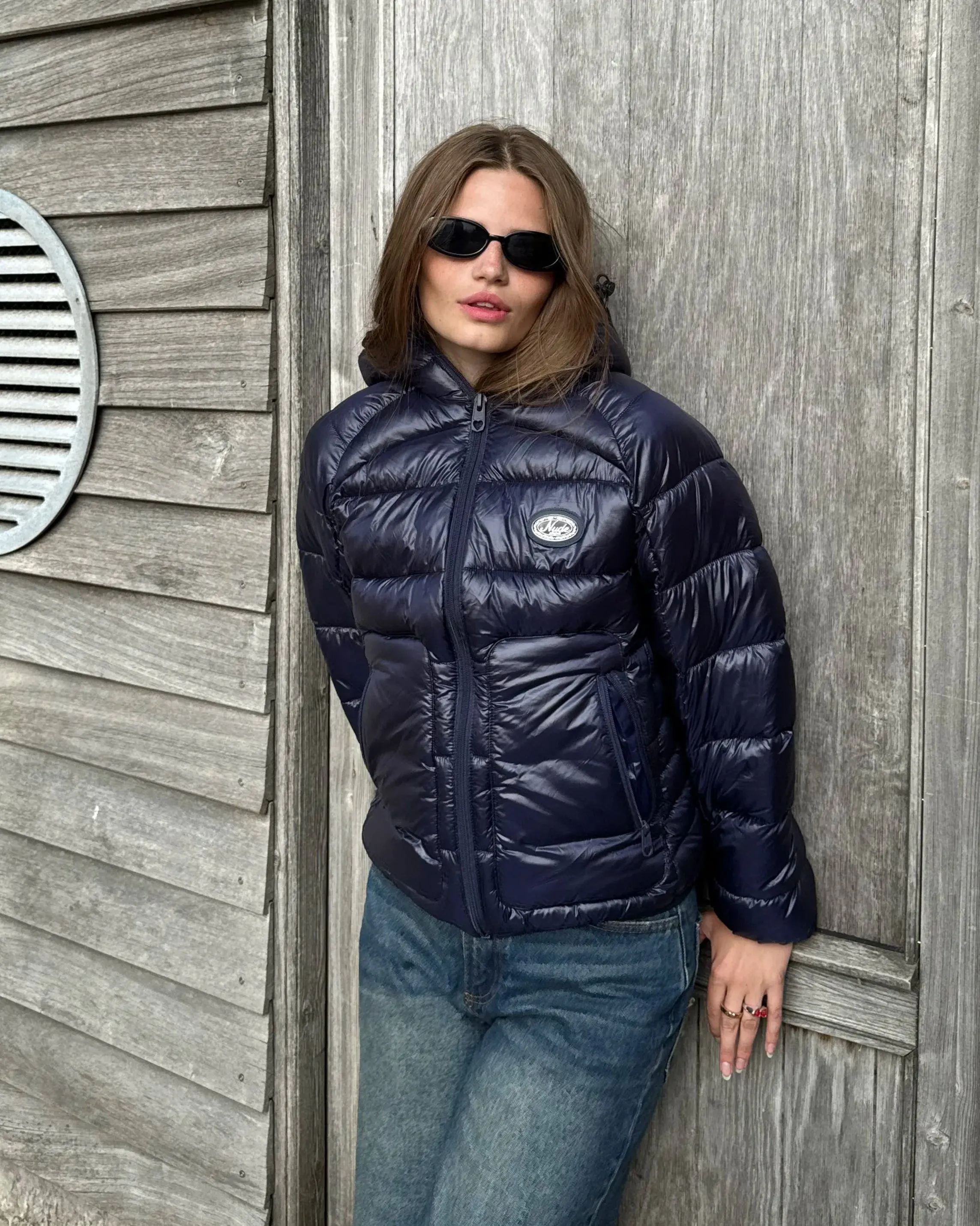 Weatherproof Zipper Iconic Puffer Jacket Navy