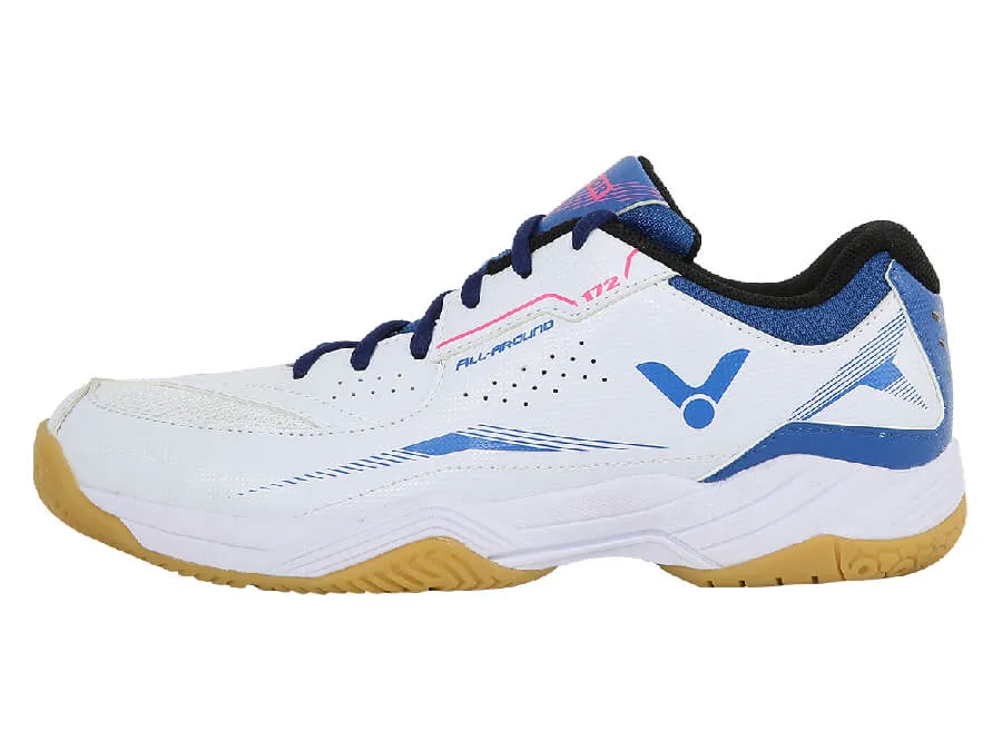 workout wear Smooth Landing Victor A172 AF Court Shoes [Bright White/Mykonos Blue]