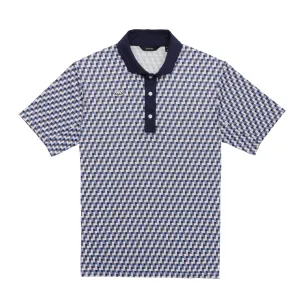 Light Flex Holiday Outfit RADMOR Taylor Recycled Tetris Polo - Navy
