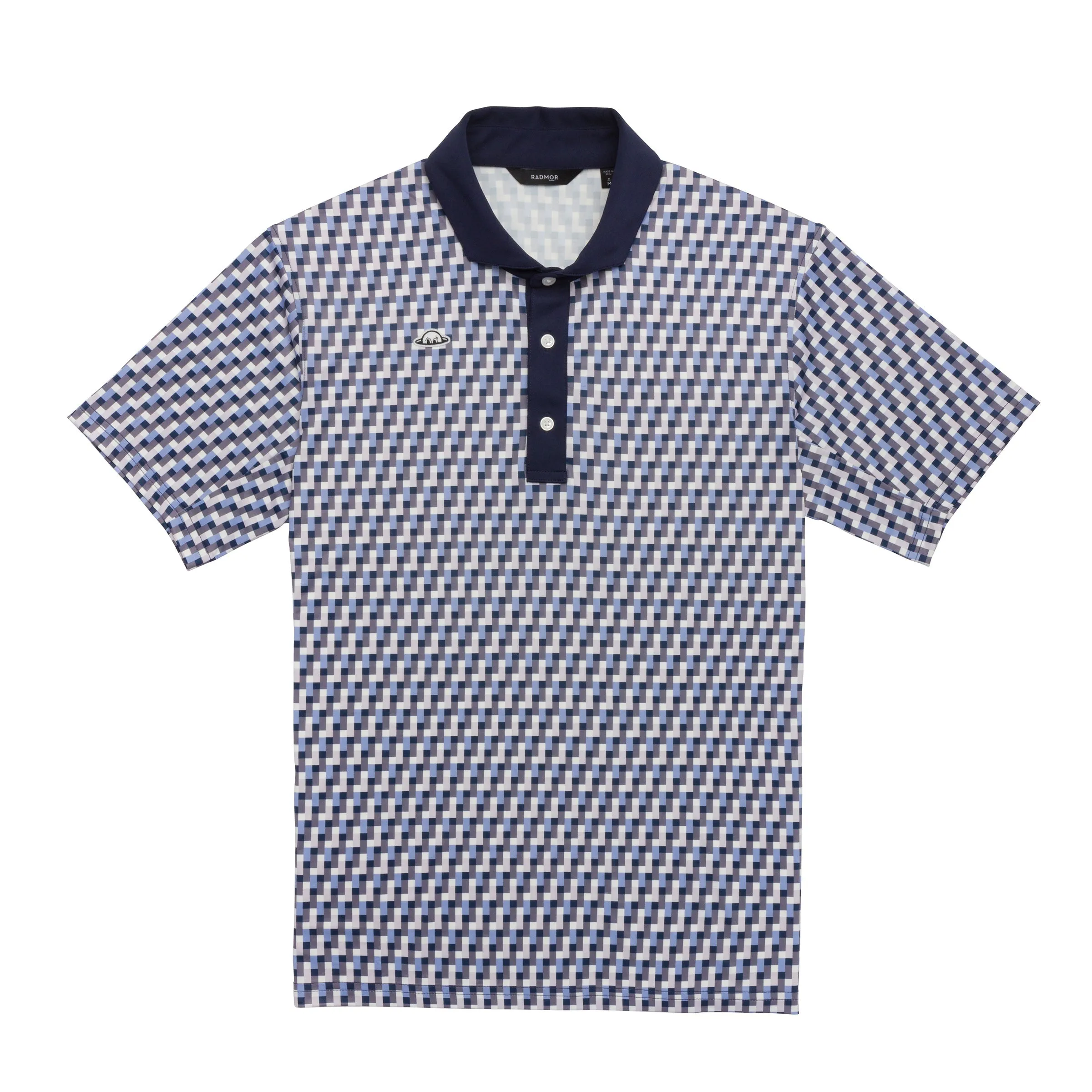 Light Flex Holiday Outfit RADMOR Taylor Recycled Tetris Polo - Navy