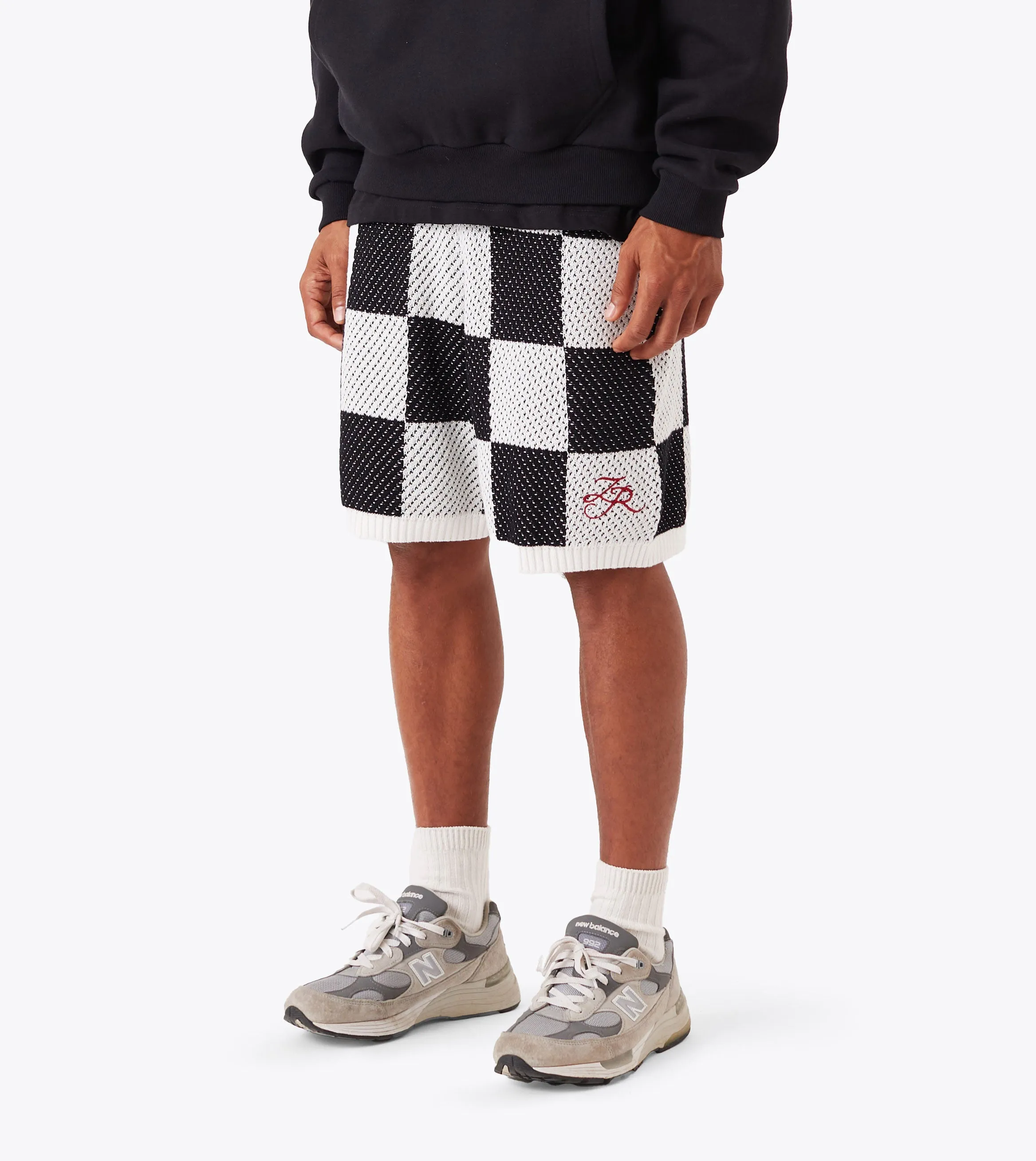 Check Jumpa Knit Short White/Black Sporty Vibes