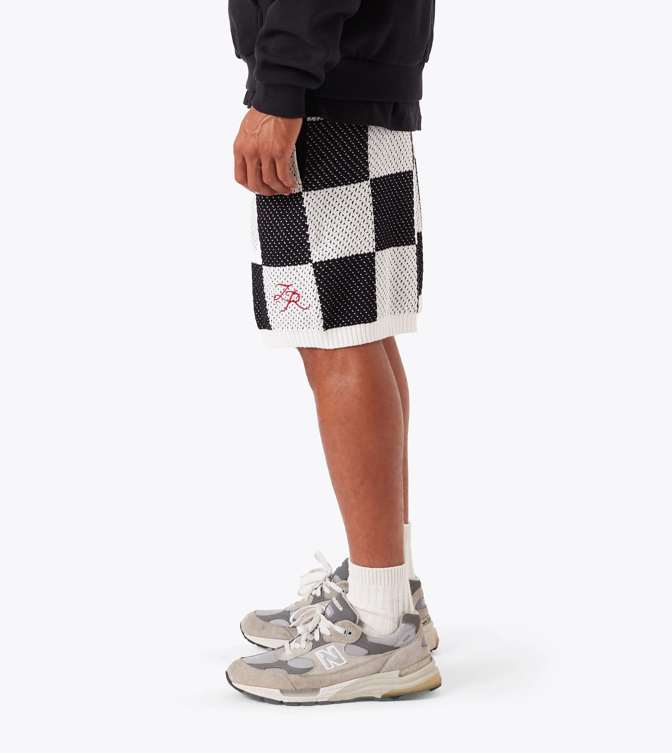 beach volleyball gear swimming suit alternative Check Jumpa Knit Short White/Black