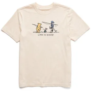 Men's Gone Fishin' Winnie Short Sleeve Crusher Tee Moisture Wicking Fabric Minimalist Style