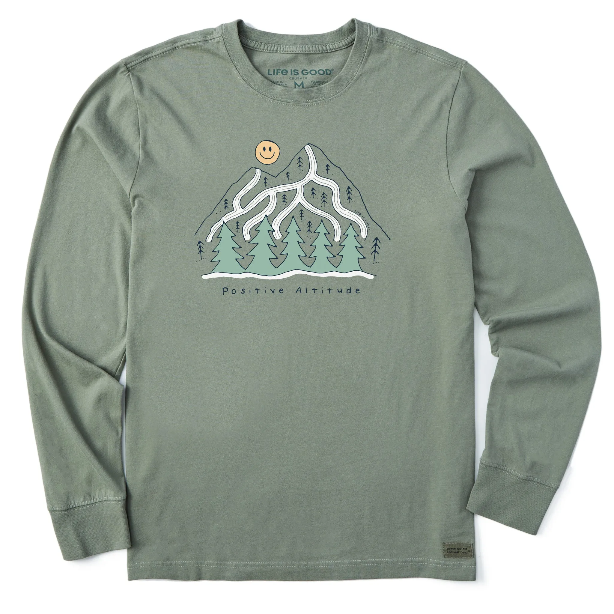 Comfy Choice anniversary Men's Positive Altitude Mountain Long Sleeve Crusher Tee