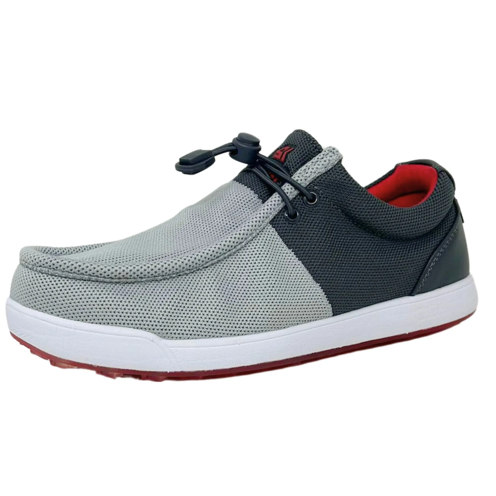 Grip Strength SK??NI Men's Golf Shoe Waterproof- Grey/Red