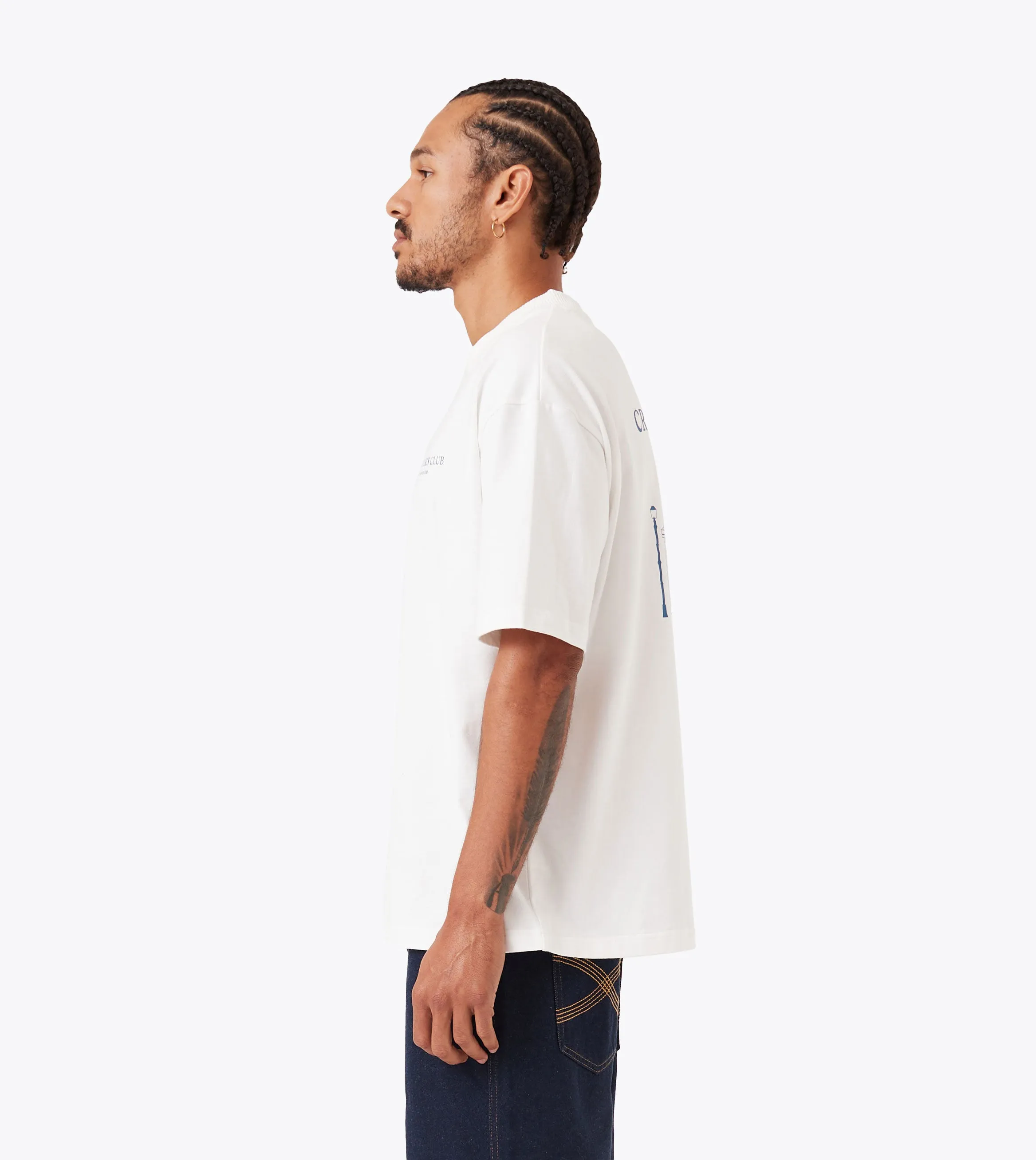 Creators Club Lounge Tee Vintage White Versatile Trend Cozy Fit Wear