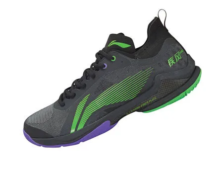 Li Ning Windy Blast Badminton Shoe Unisex [Black] AYAS012-2 Balanced Flex Grooves DurableMaterial