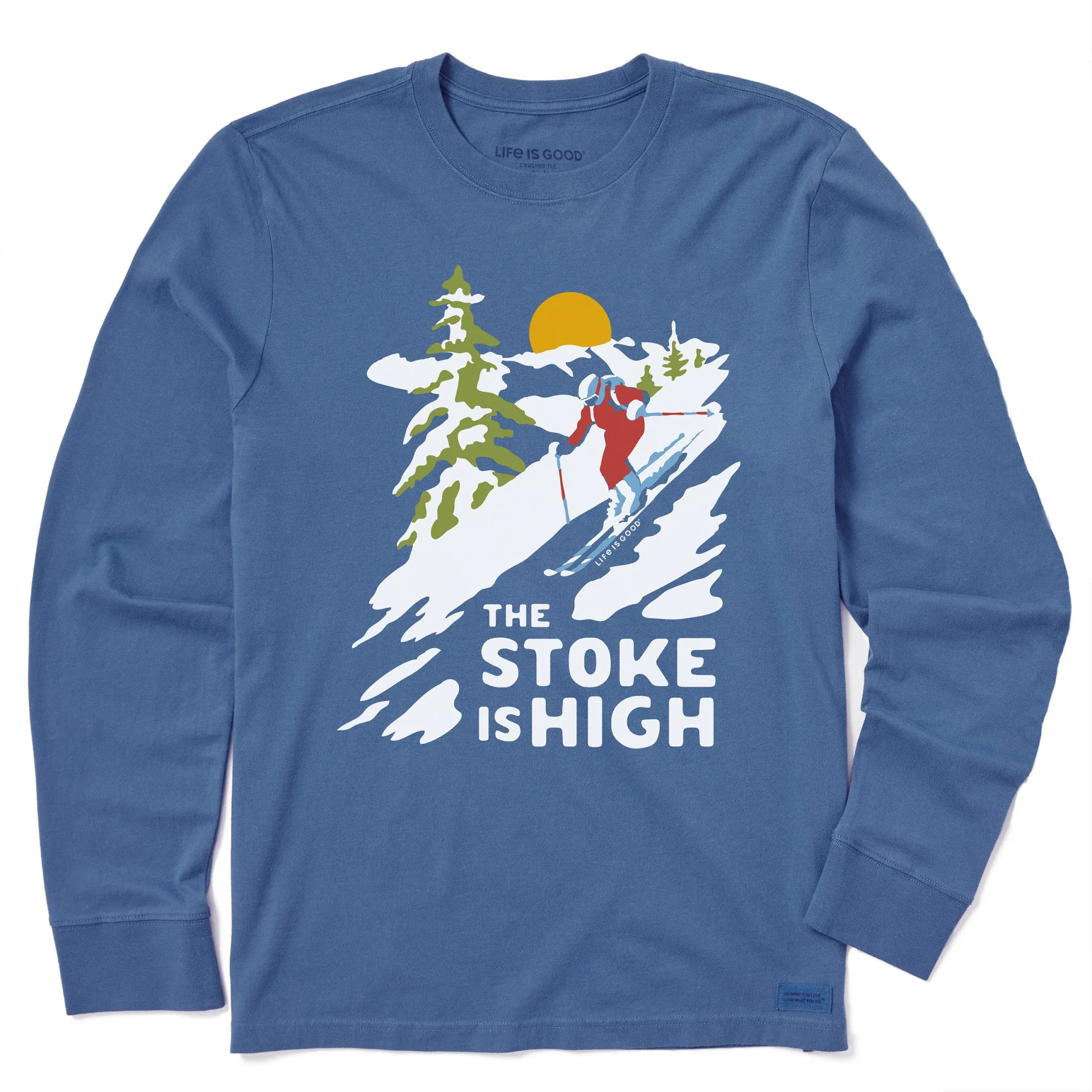 Men's The Stoke is High Long Sleeve Crusher Tee Daily Comfort Style