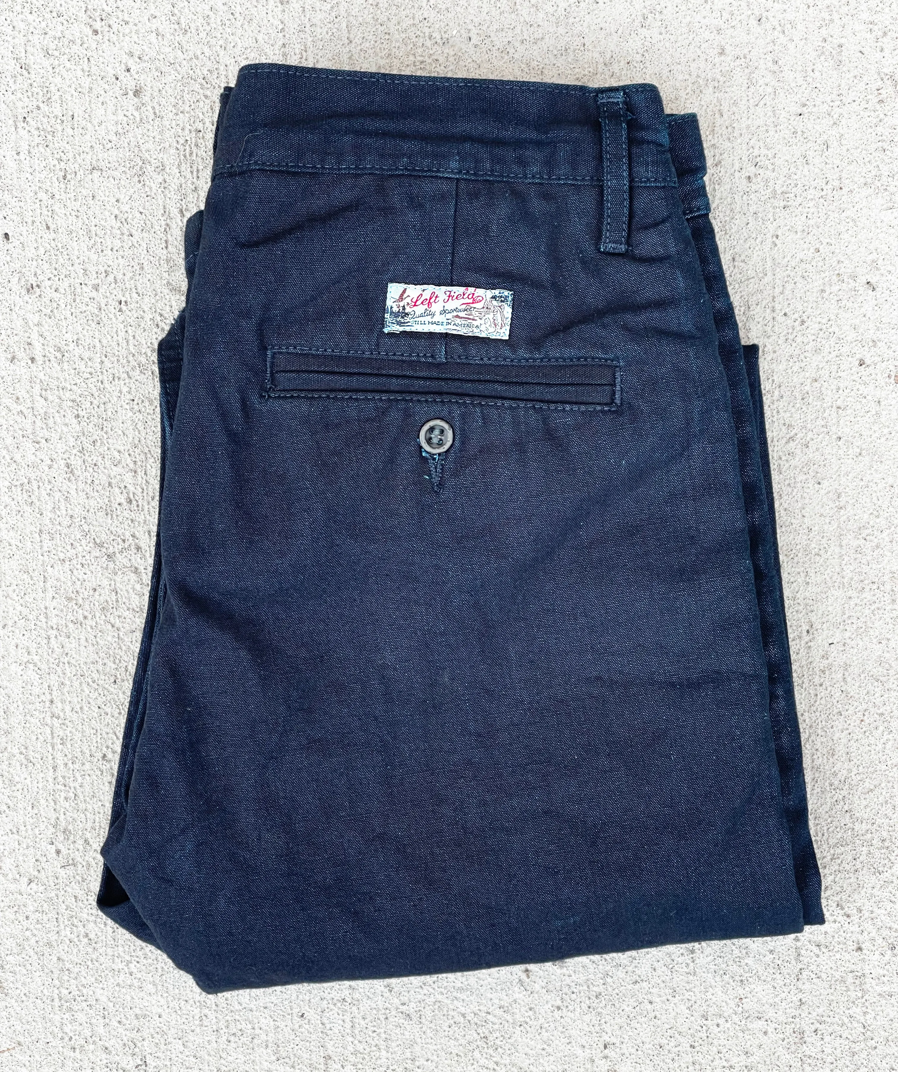 12 oz Nihon Menpu Japanese deep Indigo selvedge duck chinos Quick Dry Technology Timeless Comfort