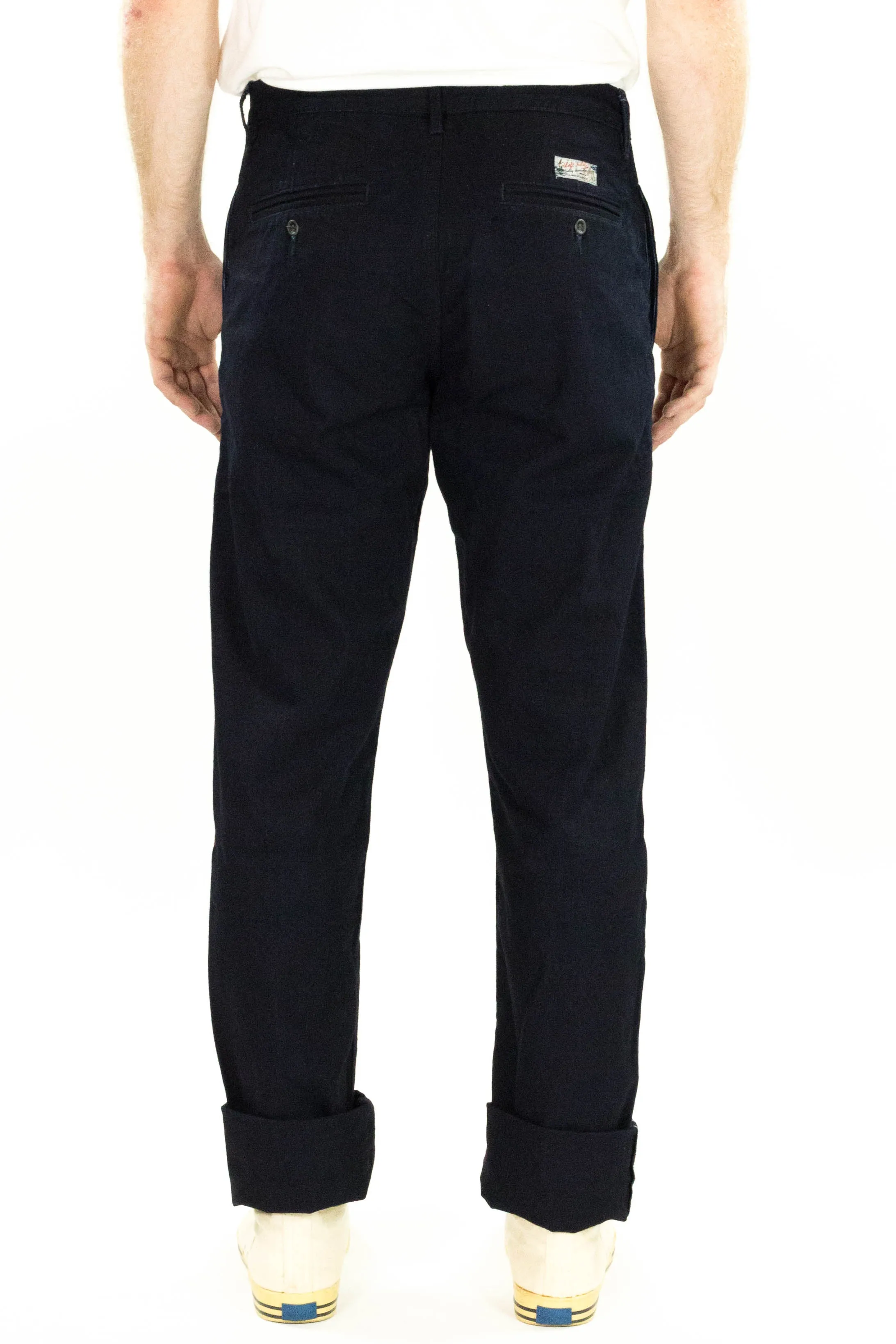 12 oz Nihon Menpu Japanese deep Indigo selvedge duck chinos Rubberized grip