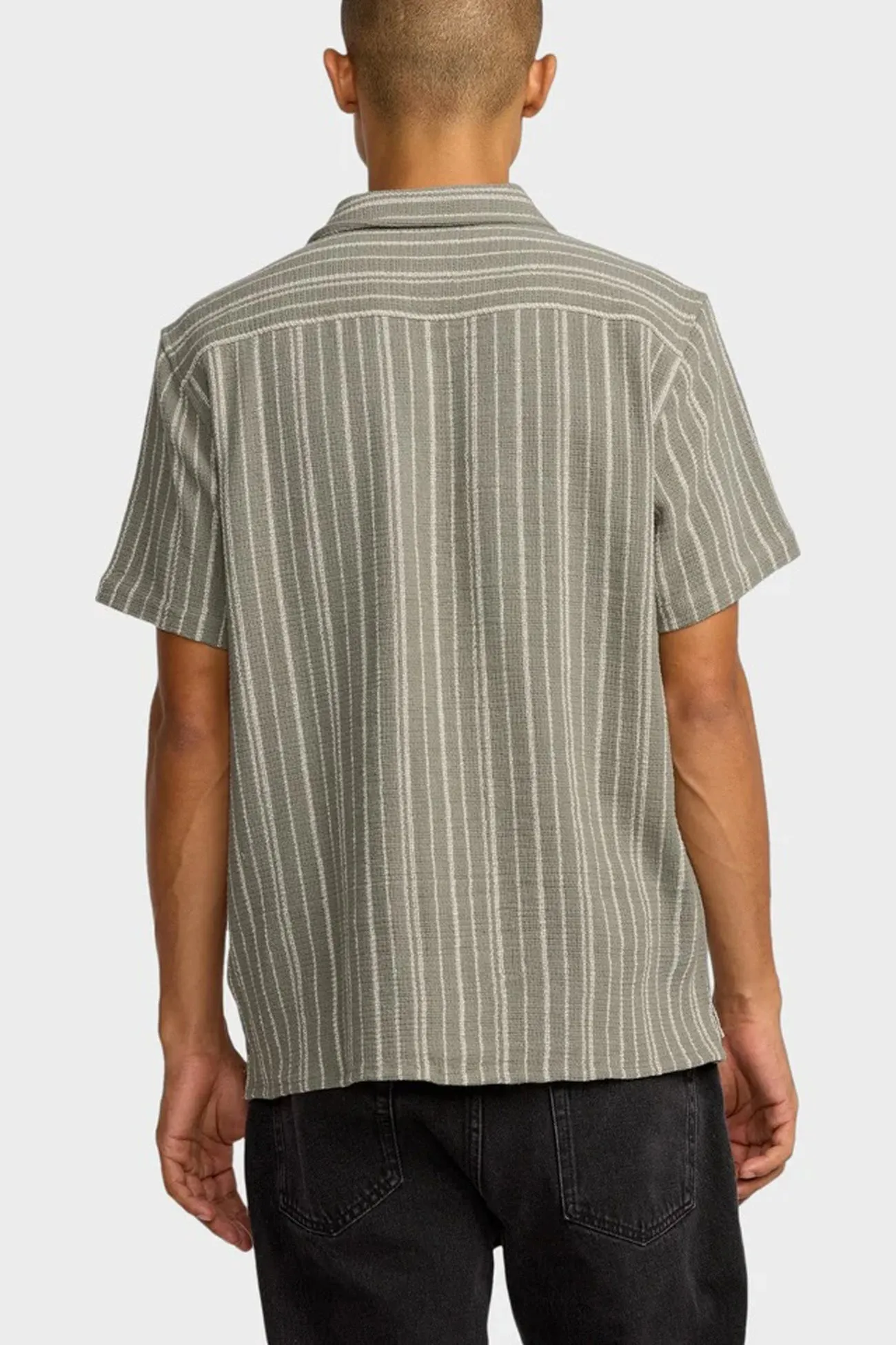 Casual Ease Vacancy Stripe Short Sleeve Light Olive