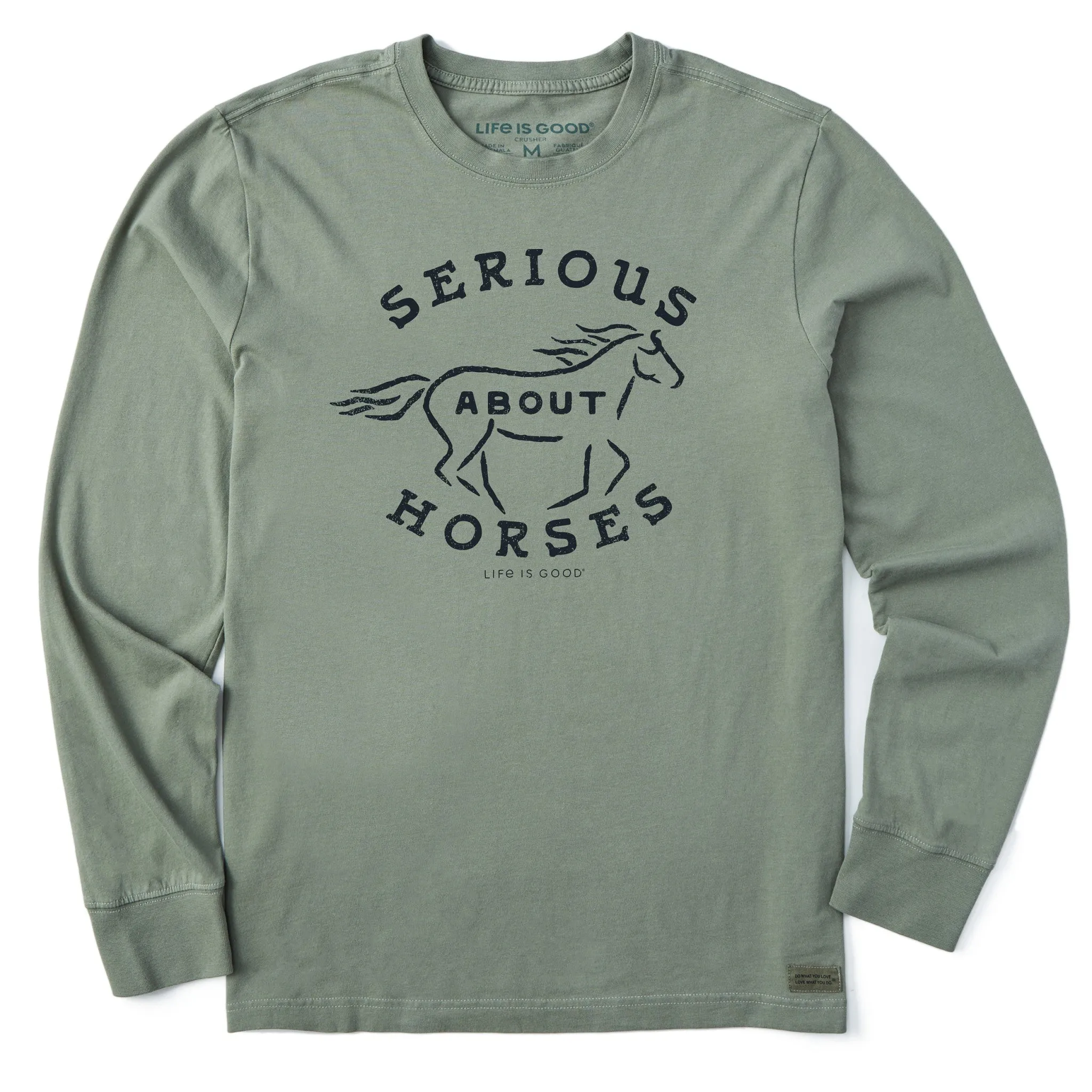 Comfortable and Chic Men's Serious About Horses Long Sleeve Crusher Tee